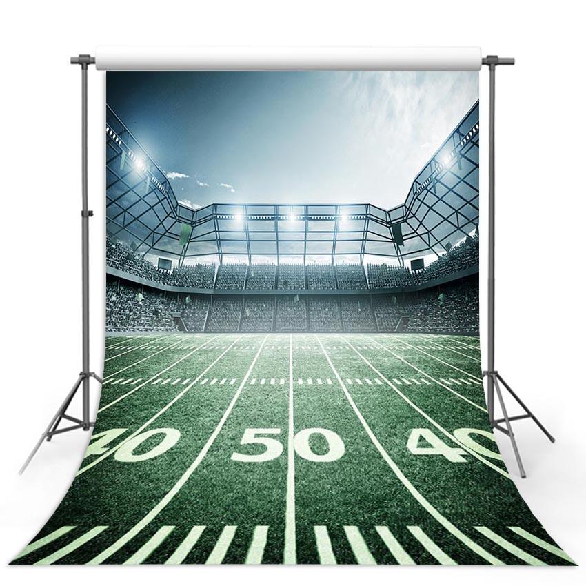 Football Field Green Lawn Stadium Lights Sport Photo Backdrops G-302 ...