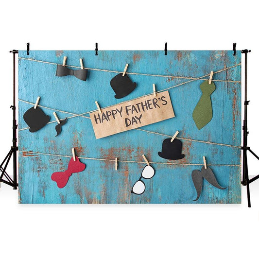 Happy Father's Day Blue Photo Backdrop 