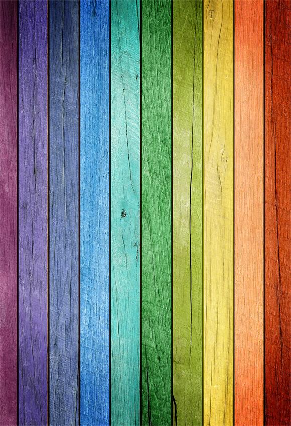 Rainbow Wood Backdrop for Party Photography