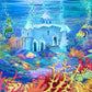 Cartoon Under The Sea Castle Fish Backdrop for Photos G-497