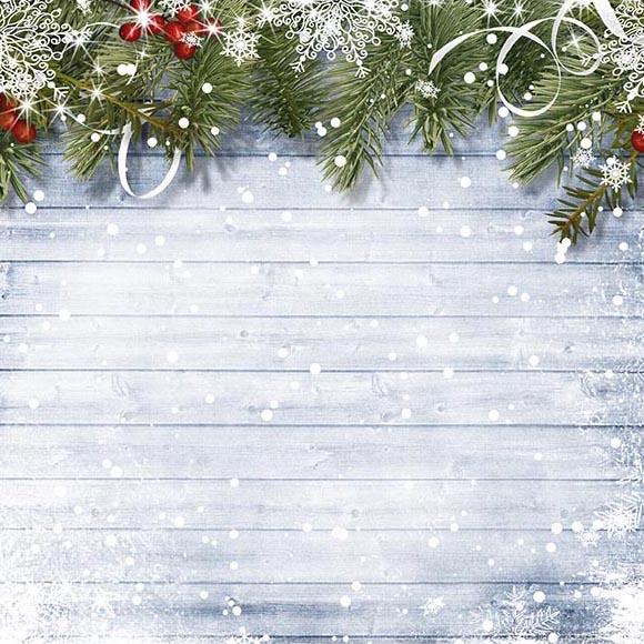 Christmas Snowflake Decoration Wood Wall Backdrop for Photography G-519