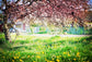 Flowers Green Grass Spring Photography Backdrop G-523