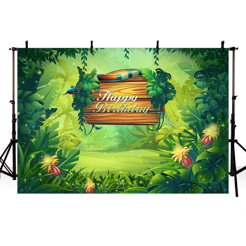 Birthday Backdrops Forest Background Green Backdrop G-701-1