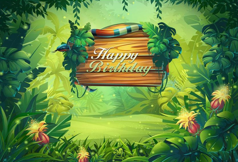 Birthday Backdrops Forest Background Green Backdrop G-701