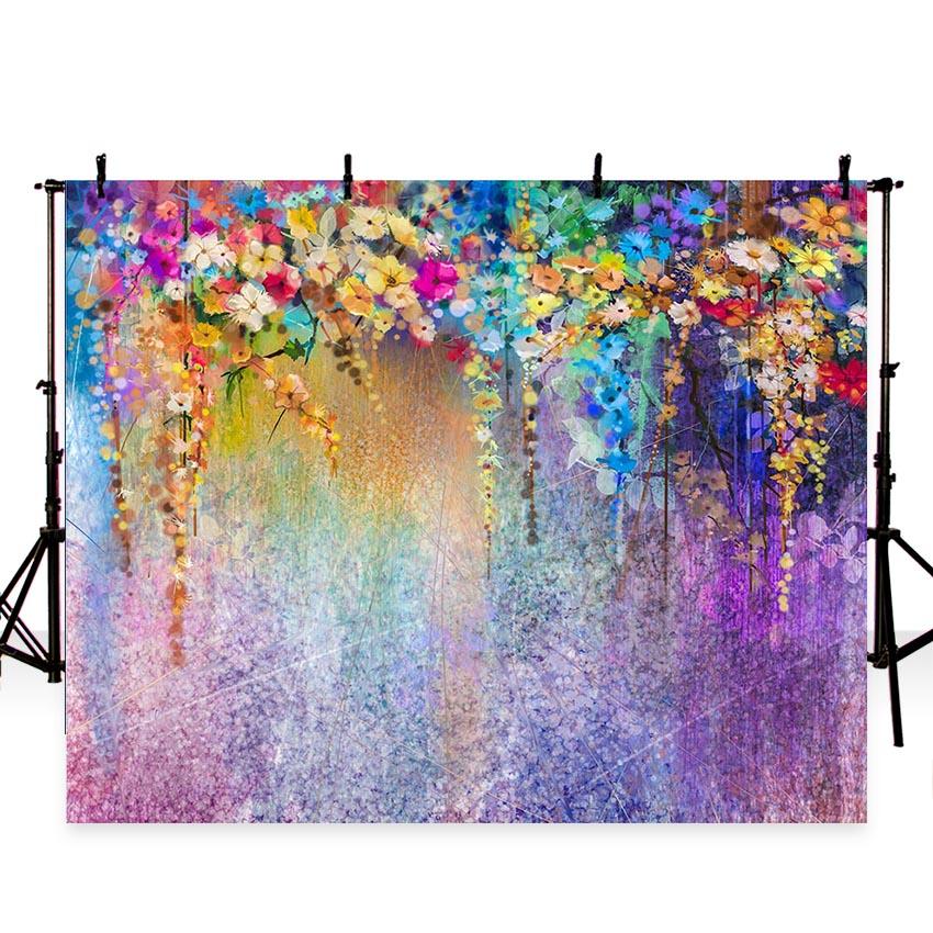 Purple Roses Studio Backdrop Beautiful Purple Flower Painting Backdrop for Photo Studio G-771