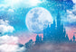 Blue Backdrop Castle Backdrop Starry Lune Background for Baby Photography G-927