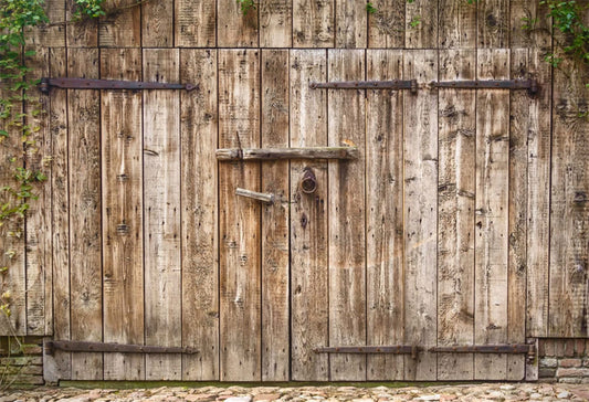 Old Weathered Wooden Barn Door Backdrop for Photo GC-93