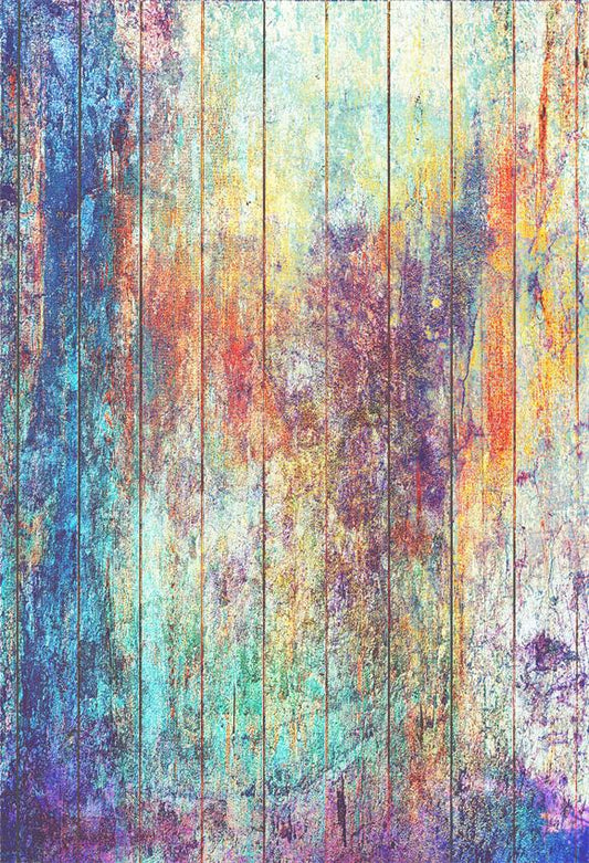 Colorful Graffiti Wood Texture Backdrop for Photo Booth