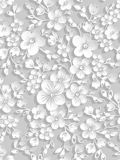 White Retro Flowers Backdrops for Photography GC-117