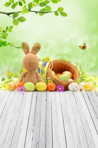 Colorful Easter Eggs Rabbit Backdrop for Party Decoration GE-029