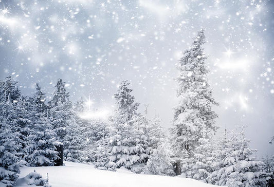 Snowfield Winter Christmas Tree Snow Backdrop GX-1038