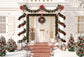 Decorated White House Snow Backgroud for Merry Christmas GX-1044