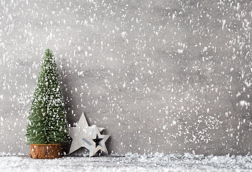 Christmas Tree Stars Snow Backdrops for Christmas Party GX-1053