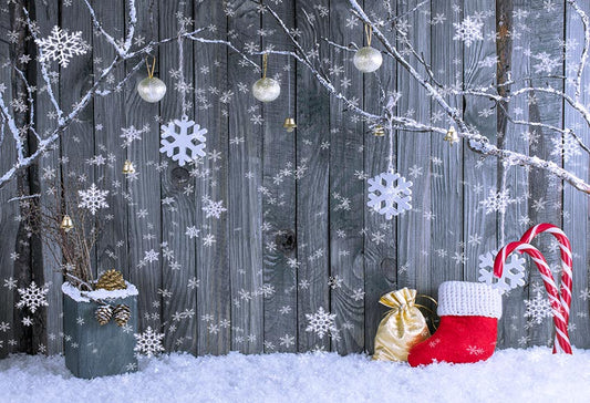 Wood Snowflake Christmas Backdrops for Decoration GX-1056