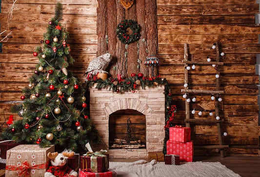 Brown Wood Christmas Background for Decoration GX-1071