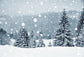 Gray Snow Scene Backdrops for Christmas GX-1074