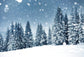Winter Snow Christmas Trees Backdrop for Photography GX-1077