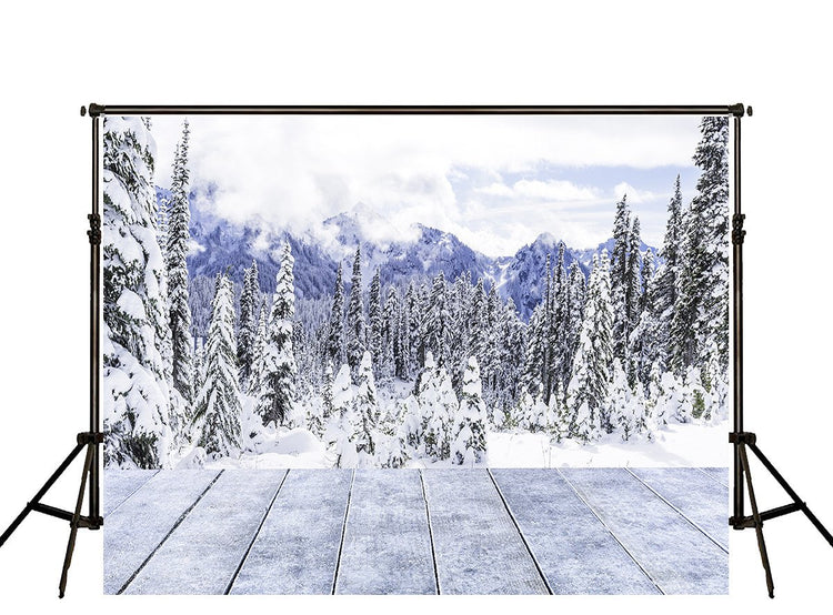 Diha 12x8ft Winter Forest Backdrop, Branches Covered With Snow, Backdrop For Birthday Party Decoration Outdoor Theme Bedroom Wedding Day Photoshoot Background K