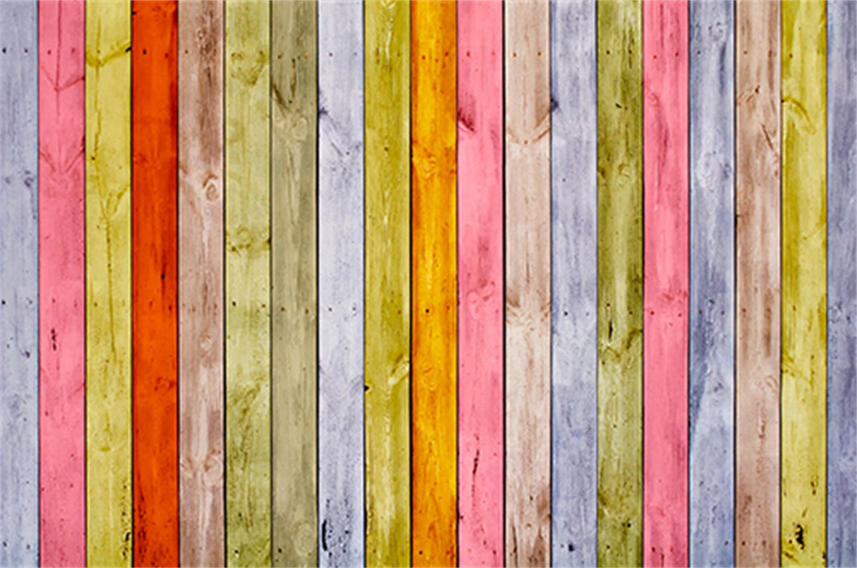 Beautiful Colorful Wood Photo Backdrops for Photography HJ03817