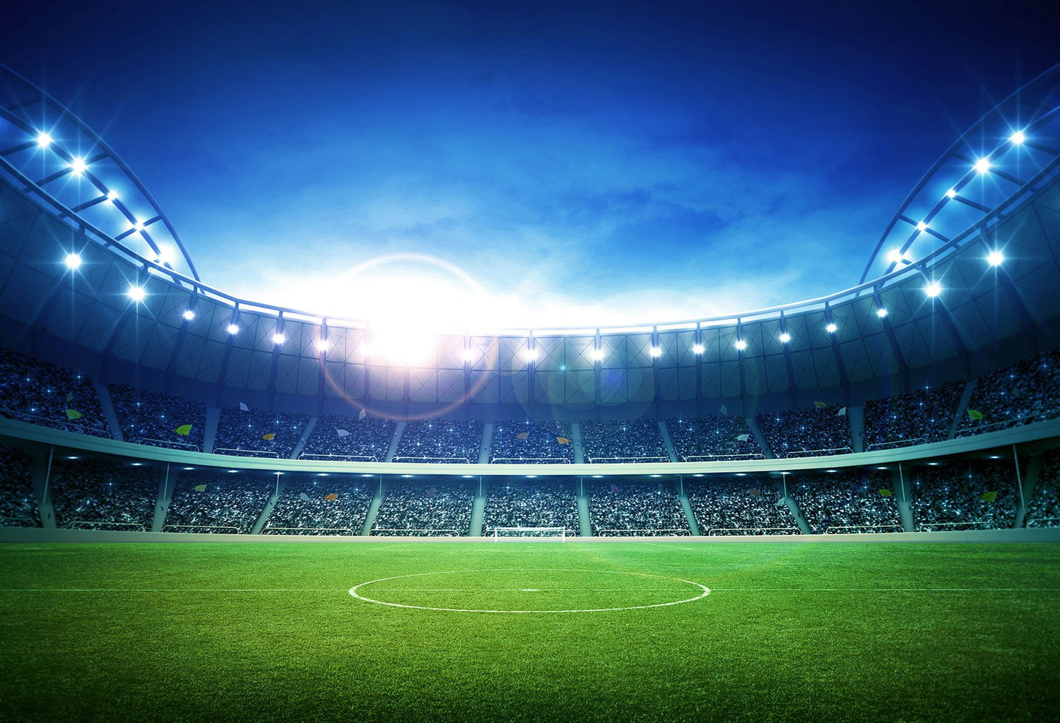 Football Field Sport Stadium Spotlight Backdrop for Photography HJ04317