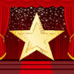 Red Curtain Stage Golden Star  Backdrops for Photo Booth DBD-19424