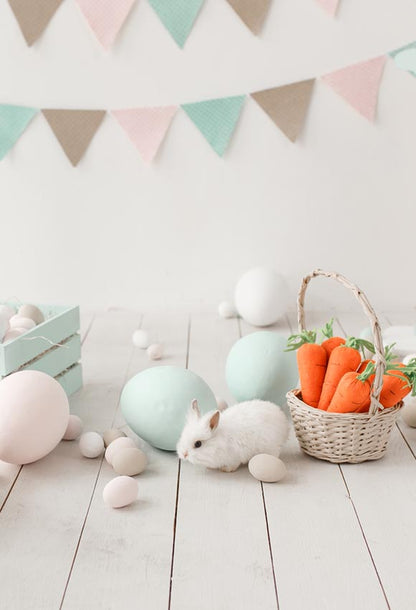 Easter Eggs Bunny Carrot Backdrop for Photo Shoot J02923