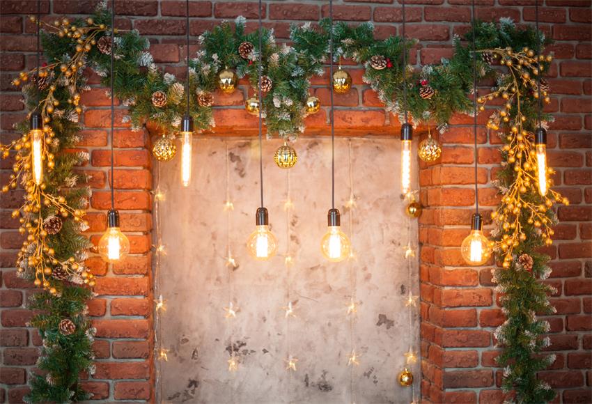 Christmas Lights Decorations Front Door Background for Photos