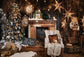 Fireplace Christmas Tree Socks Photography Backdrop KAT-20
