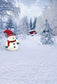 Winter Scence Snowman Forst Backdrop for Photo Booth L-872