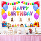 Colorful Balloons Custom Birthday Backdrop Banner M-04