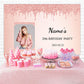 Pink Glitter Diamond Personalized Birthday Backdrop M-06