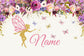 Flowers Butterfly Custom Name Party Backdrop 