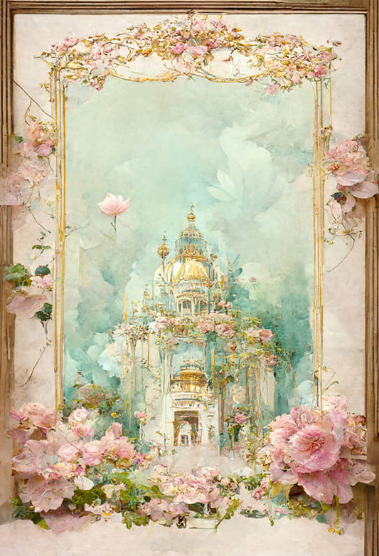 Flowers Palace Oil Painting Fine Art Backdrop