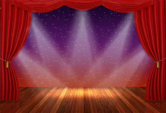 Red Curtain Lighting Stage Backdrops for Photo Booth