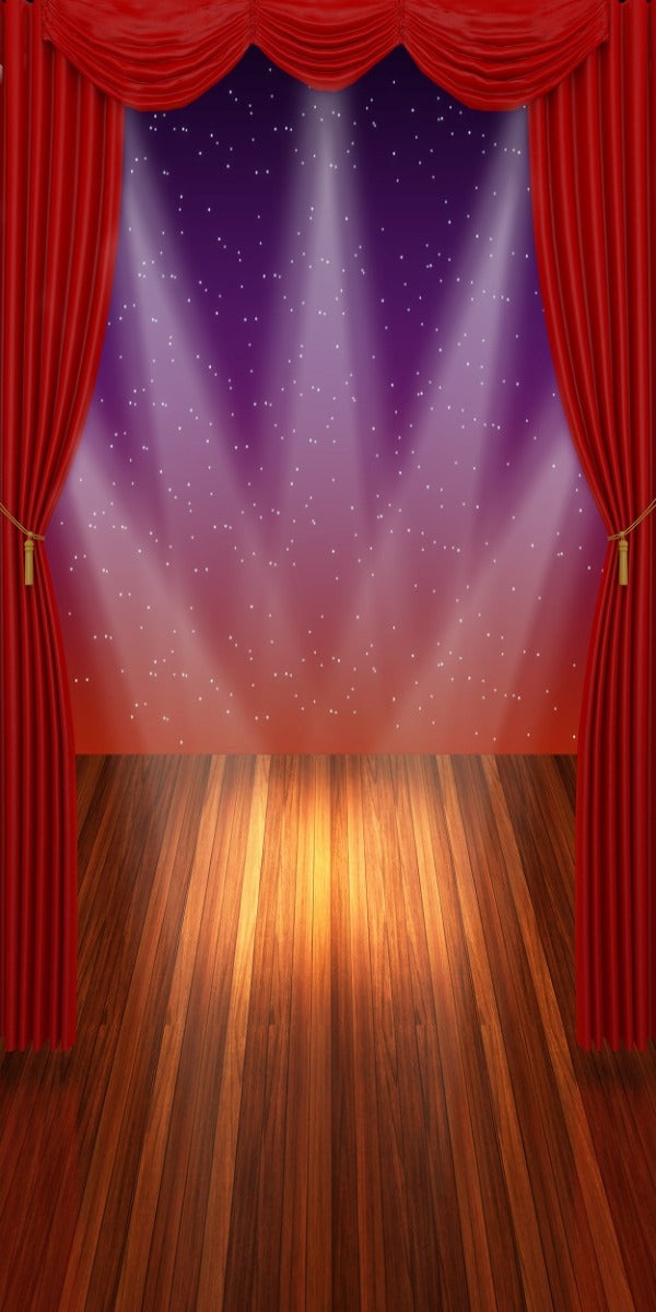 Red Curtain Lighting Stage Backdrops for Photo Booth 