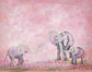 Pink Background Elephant Family Photography Backdrop for Children NB-181