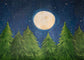 Painting Christmas Tree Moon Stars Night Backdrops for Children Photography NB-185