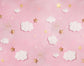 White Clouds Stars Pink Newborn Backdrop for Photography NB-243