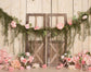Barn Door Pink Flowers Photography Backdrop  NB-322