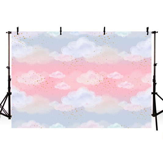 Lovely Pink Sky Clouds Backdrop for Photography NB-348 