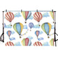 Colorful Hot Air Balloon and Blue Clouds Background for Baby Photography NB-404 