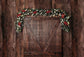 Wood Barn Door Christmas Decoration Photography  Backdrop 