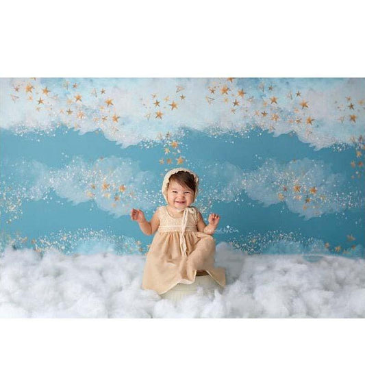 Beautiful Blue Sky and White Clouds Background for Newborn Photography NB-209