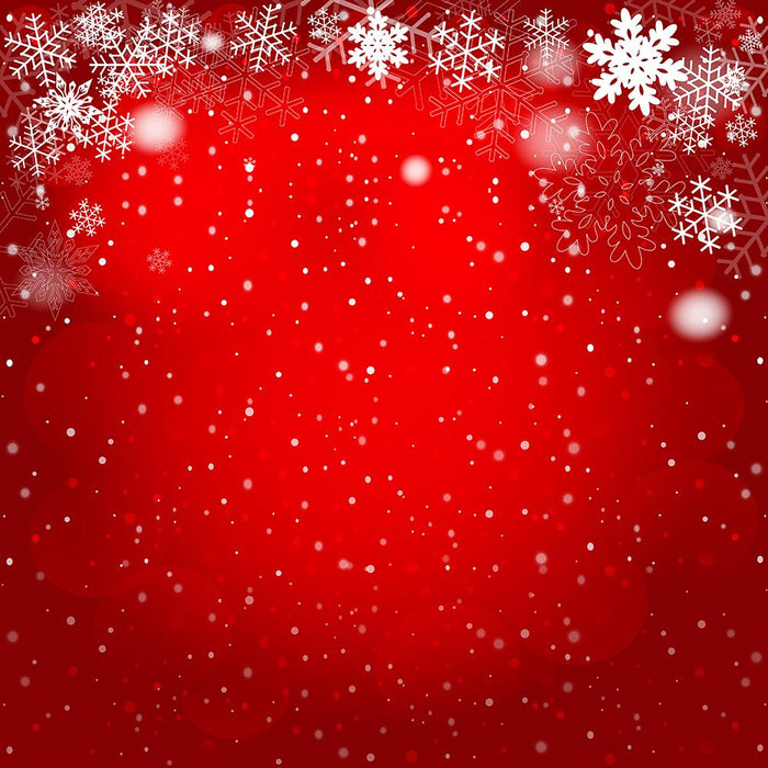 Red Bokeh Snowflakes Background Christmas Backdrops DBD-19251