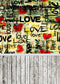 Love Red Heart Valentine's Day Wood Floor Photo Studio Backdrop LV-1138