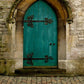 Old Green Door Stone Wall Photo Backdrops S-2642