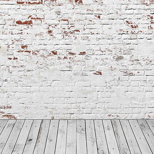 Retro White Brick Wall Photo Studio Backdrop S-2968