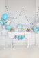 Birthday Party Background Balloons Backdrop Blue Backdrop S-3083