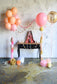 Birthday Party Background Balloons Backdrop Orange Backdrop S-3087