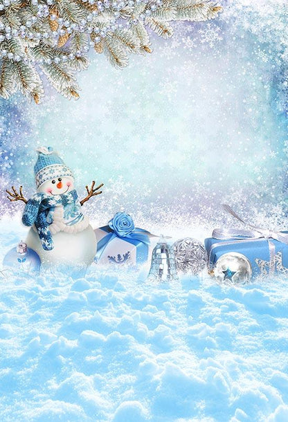Christmas Snowman Snow Backdrop for Baby Photography S-3252